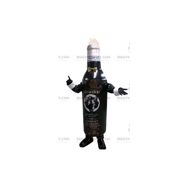 Black and White Bottle BIGGYMONKEY™ Mascot Costume. Bottle of
