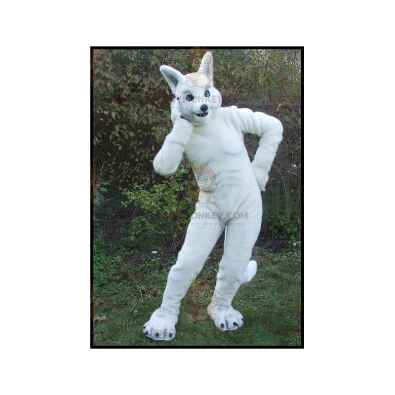 Athletic Big White Rabbit BIGGYMONKEY™ Mascot Costume -