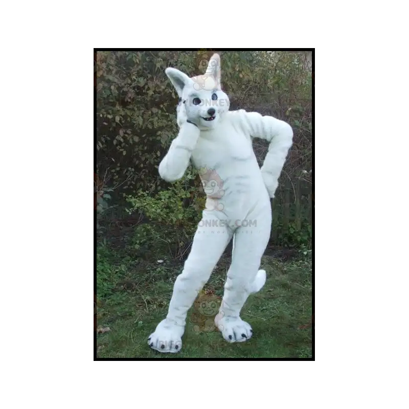 Αθλητική στολή μασκότ Big White Rabbit BIGGYMONKEY™ - Αθλητική στολή μασκότ Big White Rabbit BIGGYMONKEY™ -