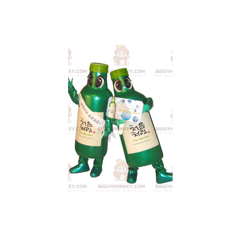 2 frascos verdes mascote BIGGYMONKEY™s. 2 garrafas de mascote 2 frascos verdes mascote BIGGYMONKEY™s. 2 garrafas de mascote