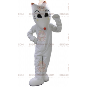 Hvid kat BIGGYMONKEY™ maskot kostume. White Wolf BIGGYMONKEY™