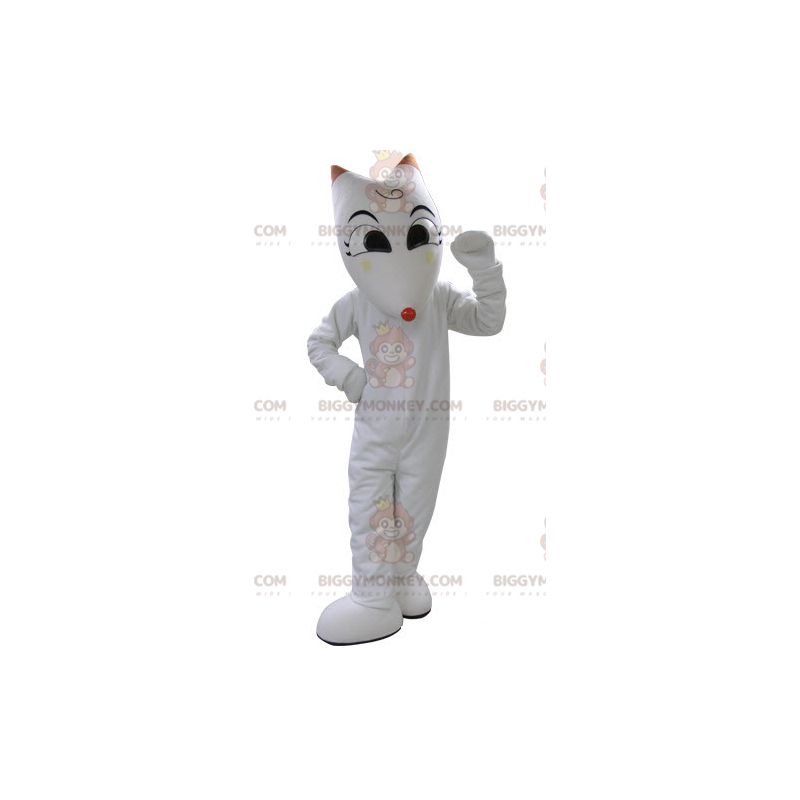 Disfraz de mascota de gato blanco BIGGYMONKEY™. Disfraz de Disfraz de mascota de gato blanco BIGGYMONKEY™. Disfraz de