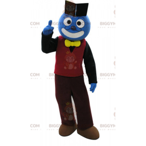 BIGGYMONKEY™ Maskottchenkostüm Blauer Mann im farbenfrohen