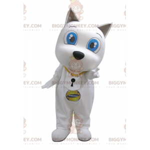 Disfraz de mascota BIGGYMONKEY™ Perro blanco con grandes ojos