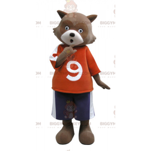 Brauner und weißer Bär BIGGYMONKEY™ Maskottchen-Kostüm.
