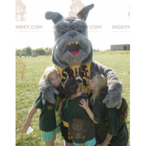 Στολή μασκότ BIGGYMONKEY™ με γκρι μπουλντόγκ - Μασκότ σκυλιών - BIGGYMONKEY_0633 - BiggyMonkey.com