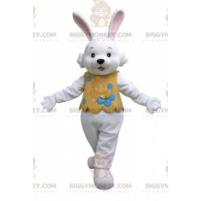 BIGGYMONKEY™ Weißes Kaninchen-Maskottchen-Kostüm mit