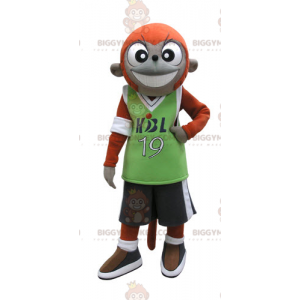 Costume de mascotte BIGGYMONKEY™ de singe orange et gris en