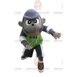 Purple and Gray Monkey BIGGYMONKEY™ Mascot Costume In