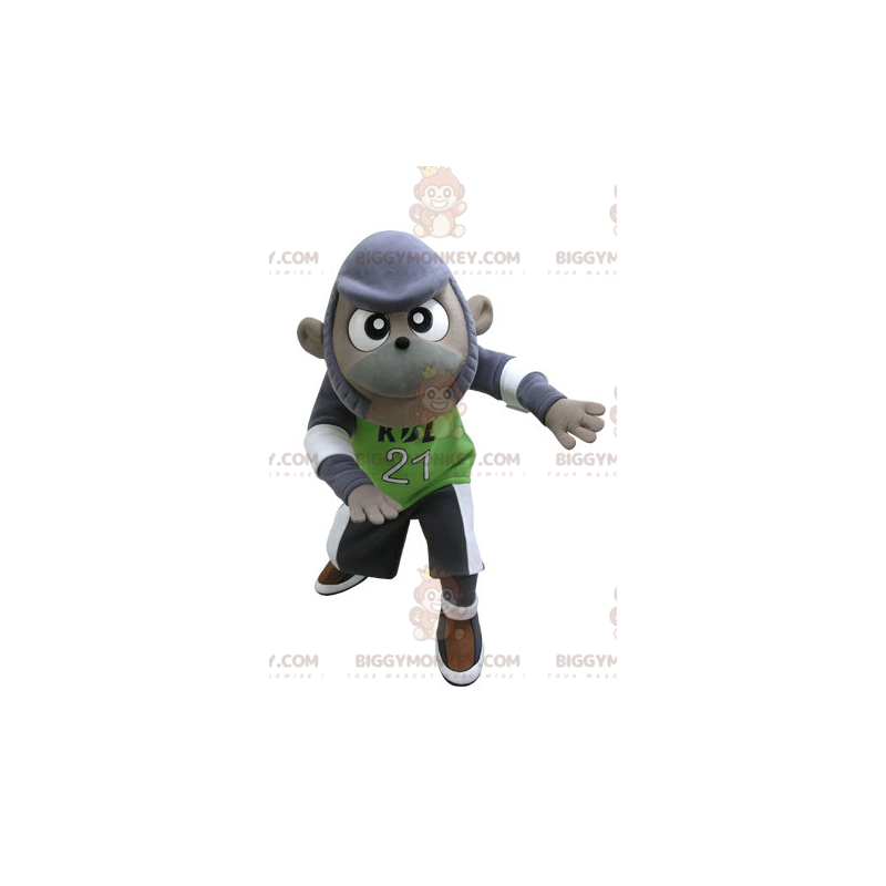 Purple and Gray Monkey BIGGYMONKEY™ Mascot Costume In