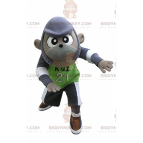 Fantasia de mascote BIGGYMONKEY™ de macaco roxo e cinza em