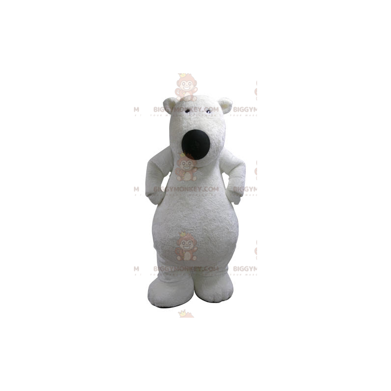 BIGGYMONKEY™ costume mascotte di morbido e peloso orso bianco. BIGGYMONKEY™ costume mascotte di morbido e peloso orso bianco.