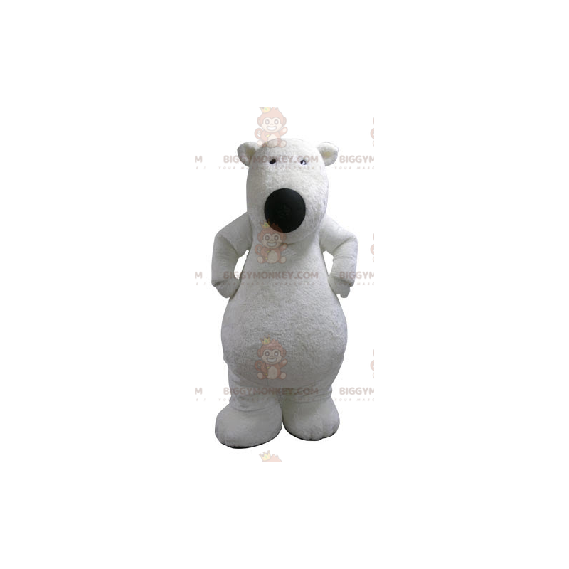 BIGGYMONKEY™ maskotdräkt av mjuk och lurvig vit björn. Teddy