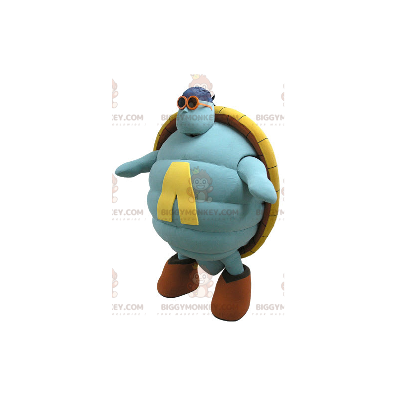 Costume mascotte BIGGYMONKEY™ tartaruga gigante blu e gialla - Costume mascotte BIGGYMONKEY™ tartaruga gigante blu e gialla -