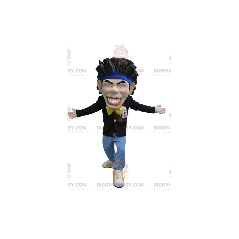 Costume de mascotte BIGGYMONKEY™ de japonais souriant aux Costume de mascotte BIGGYMONKEY™ de japonais souriant aux