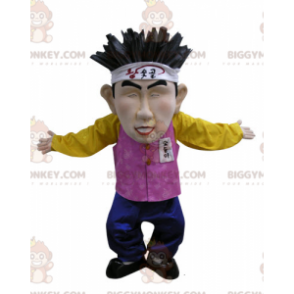 BIGGYMONKEY™ Asian Chinese Man Mascot Costume in Colorful