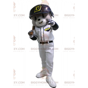 BIGGYMONKEY™ Costume da mascotte dell'orso grigio e bianco in