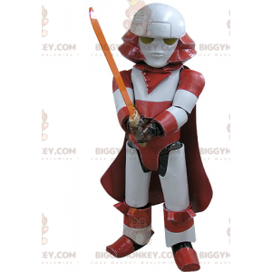 Darth Vader BIGGYMONKEY™ maskotkostume. Rød og hvid robot