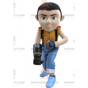 Bruin BIGGYMONKEY™ mascottekostuum in kleurrijke outfit -