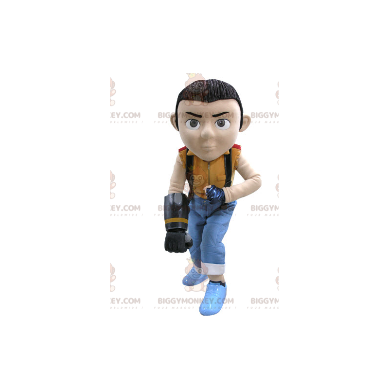 Brązowy kostium maskotki BIGGYMONKEY™ w kolorowym stroju - Brązowy kostium maskotki BIGGYMONKEY™ w kolorowym stroju -