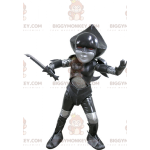 BIGGYMONKEY™ Black and Gray Futuristic Fighter Mascot Costume -