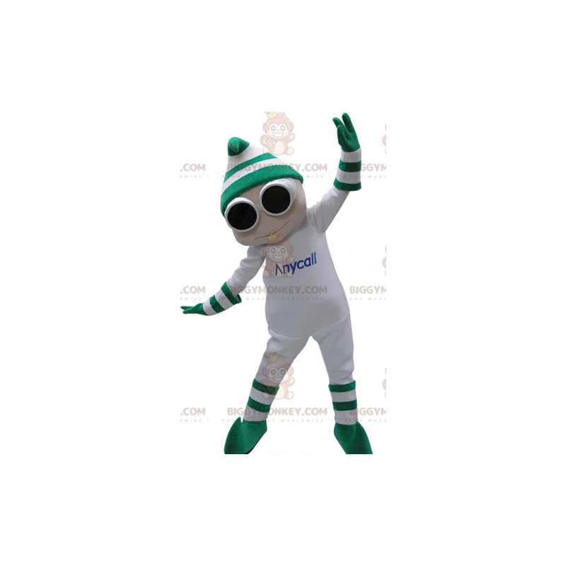 BIGGYMONKEY™ Costume da mascotte pupazzo di neve bianco con BIGGYMONKEY™ Costume da mascotte pupazzo di neve bianco con