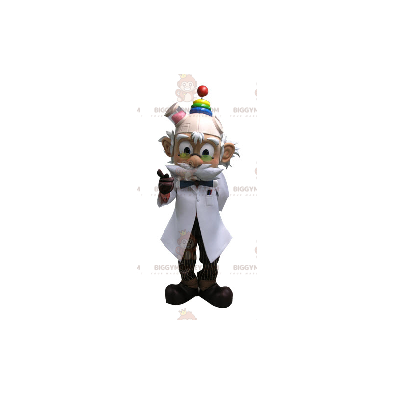 Professor BIGGYMONKEY™ maskotdräkt med mustasch. Forskare Professor BIGGYMONKEY™ maskotdräkt med mustasch. Forskare