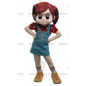 Dívčí kostým maskota BIGGYMONKEY™ se dvěma přikrývkami a šaty –