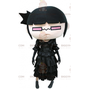 BIGGYMONKEY™ Disfraz de mascota niña vestida de negro con