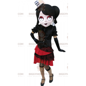 Costume de mascotte BIGGYMONKEY™ de femme gothique habillée en