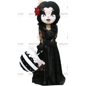 Kostium maskotka BIGGYMONKEY™ Gotycka kobieta ubrana na czarno