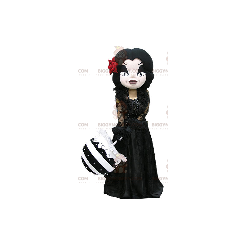 Costume de mascotte BIGGYMONKEY™ de femme gothique maquillée Costume de mascotte BIGGYMONKEY™ de femme gothique maquillée