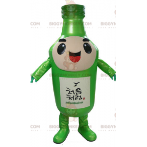 Costume de mascotte BIGGYMONKEY™ de bouteille verte géante et