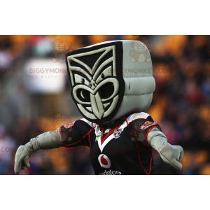 Grå och svart maoristaty BIGGYMONKEY™ maskotdräkt - BiggyMonkey