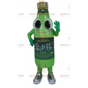 Sjovt smilende grøn sodavandsflaske BIGGYMONKEY™ maskotkostume
