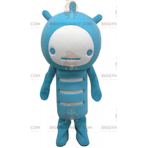 Blauw-witte sneeuwpop BIGGYMONKEY™ mascottekostuum -