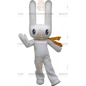 Disfraz de mascota de conejo blanco con orejas grandes