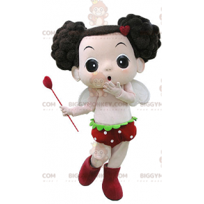 Brown Girl BIGGYMONKEY™ Mascot Costume with Wings and Wand –
