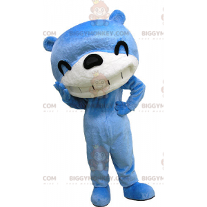 Fantasia de mascote BIGGYMONKEY™ Urso Azul e Branco Rindo –
