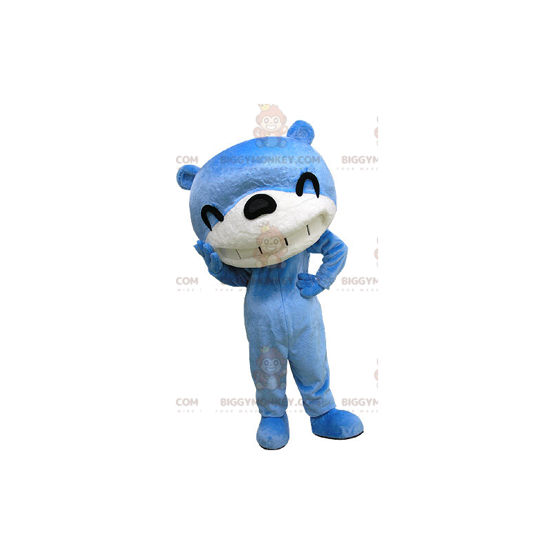 Skrattande blå och vit björn BIGGYMONKEY™ maskotdräkt - Skrattande blå och vit björn BIGGYMONKEY™ maskotdräkt -