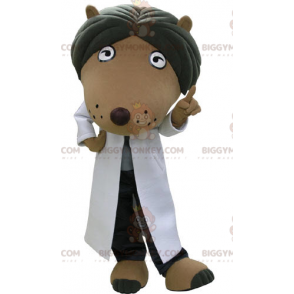 BIGGYMONKEY™ Costume da mascotte Cane marrone e nero vestito