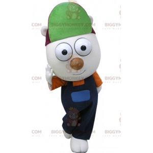 Costume da mascotte dell'orso polare BIGGYMONKEY™ vestito in