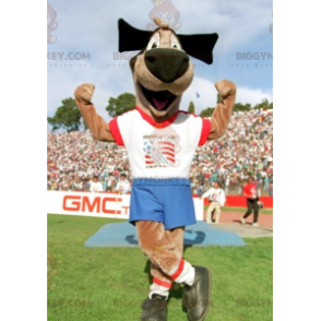 Kostým maskota BIGGYMONKEY™ Hnědý pejsek ve sportovním oblečení - Maskoti psů - BIGGYMONKEY_0640 - BiggyMonkey.com