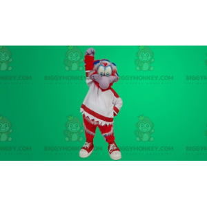 Disfraz de mascota pájaro rojo y blanco BIGGYMONKEY™ -