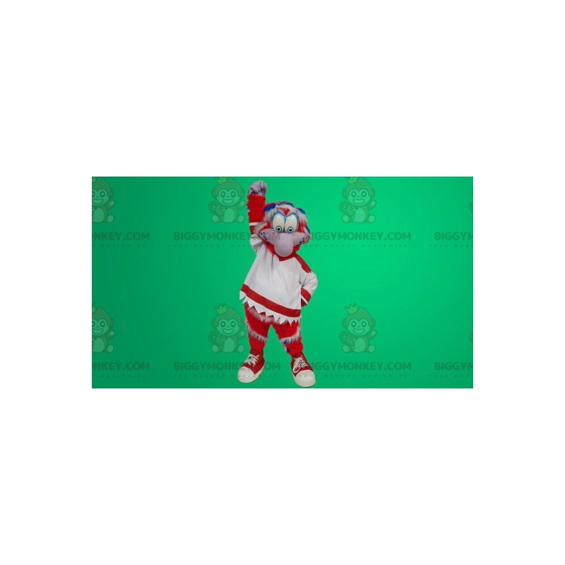 Costume da mascotte uccello BIGGYMONKEY™ rosso e bianco - Costume da mascotte uccello BIGGYMONKEY™ rosso e bianco -