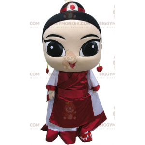 Costume de mascotte BIGGYMONKEY™ de femme asiatique habillée en