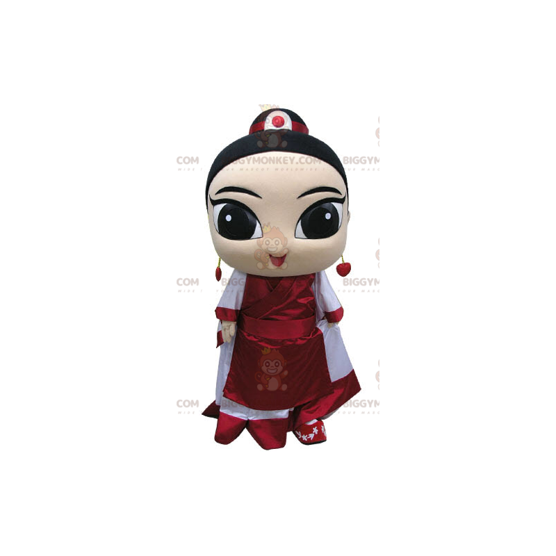 Costume de mascotte BIGGYMONKEY™ de femme asiatique habillée en