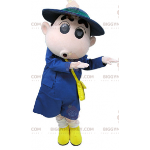 Blue Dressed Courier Postman BIGGYMONKEY™ Mascot Costume -