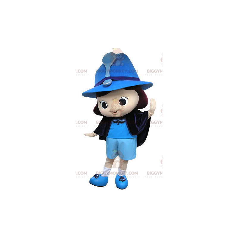 Blauwe heks fee meisje BIGGYMONKEY™ mascotte kostuum - Blauwe heks fee meisje BIGGYMONKEY™ mascotte kostuum -