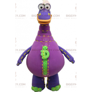 Costume de mascotte BIGGYMONKEY™ de dinosaure violet et vert.